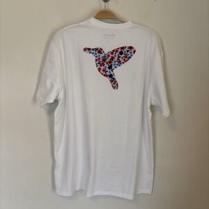 Birddogs Men's T-Shirt Blue Flower Bird Graphic‎ Tee XL